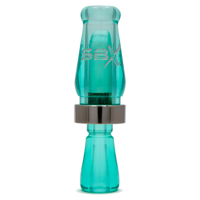 RNT SBX-G Short Barrel X Grooved Single Reed Duck Call in Teal Color
